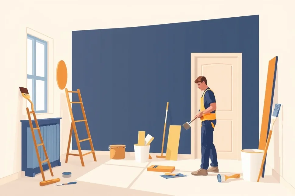 Intérieur rénové après travaux de peinture à Guebwiller