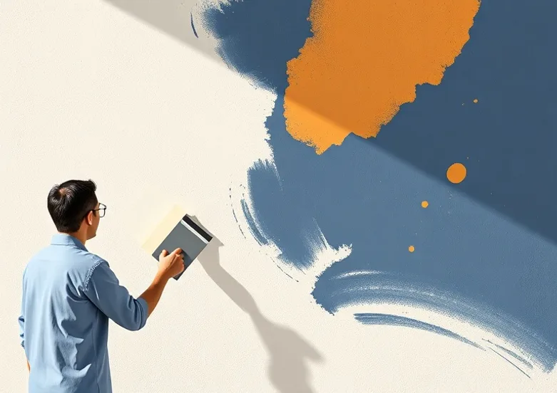 Application d'un enduit décoratif à la lisseuse sur un mur