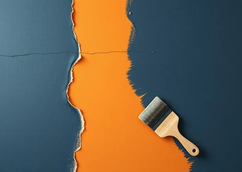 Ponçage et rebouchage des fissures avant mise en peinture