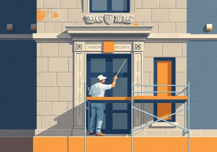Ravalement de façade en pierre, nettoyage et application d'enduit